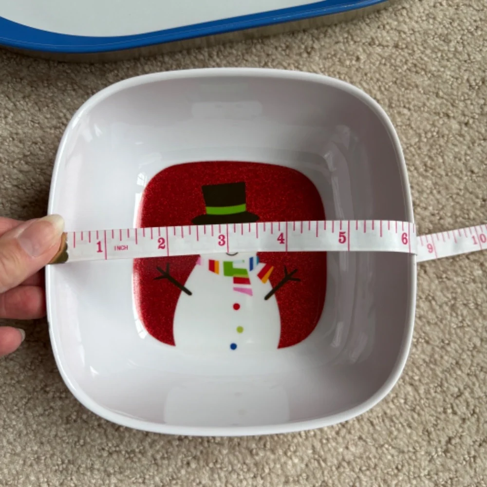 Snowman Holiday serving tray and bowl